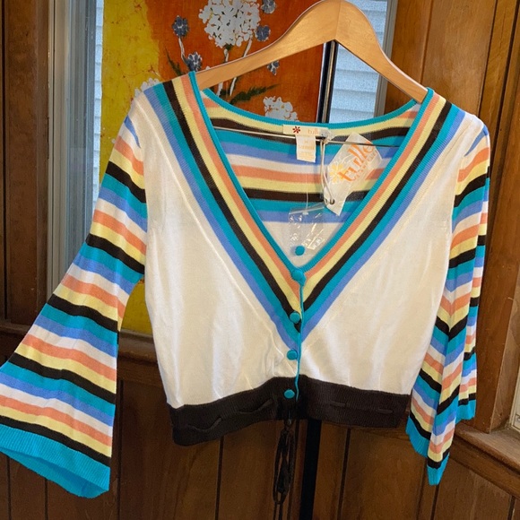 Tulle Anthropologie Knit Crop Cardigan in M NWT - Picture 5 of 10